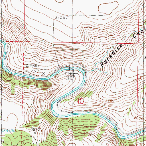 Topographic Map of Paradise Canyon, OR