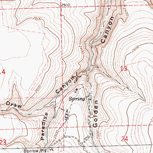 Topographic Map of Paradise Canyon, OR