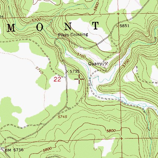 Topographic Map of Paradise Creek, OR