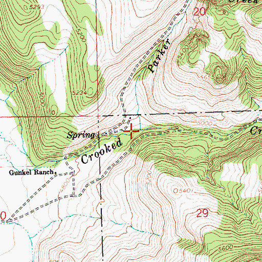 Topographic Map of Parker Creek, OR