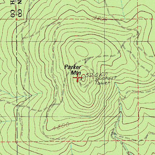 Topographic Map of Parker Mountain, OR