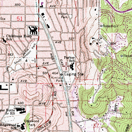 Topographic Map of Parker Elementary School, OR