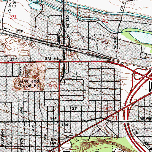 Topographic Map of Helensview High School, OR
