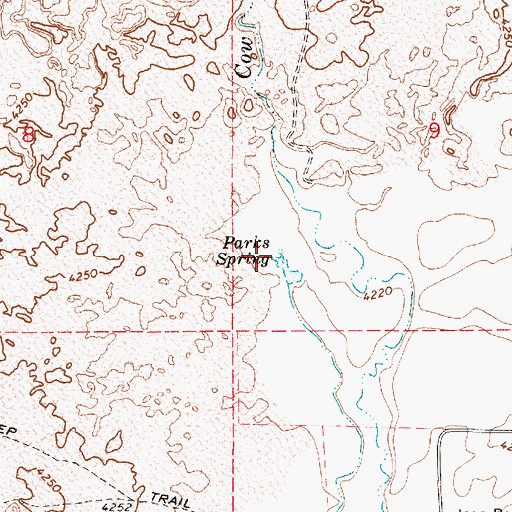 Topographic Map of Parks Spring, OR