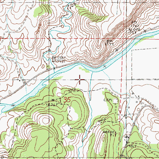 Topographic Map of Parrish Creek, OR