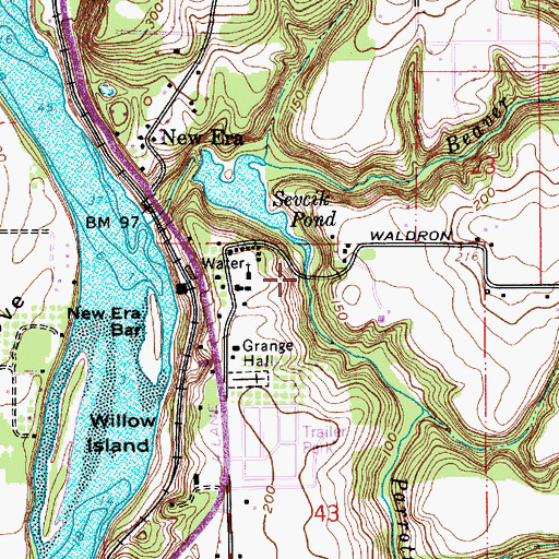 Topographic Map of Parrott Creek, OR