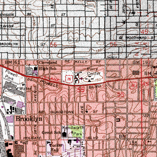 Topographic Map of Parry Center, OR