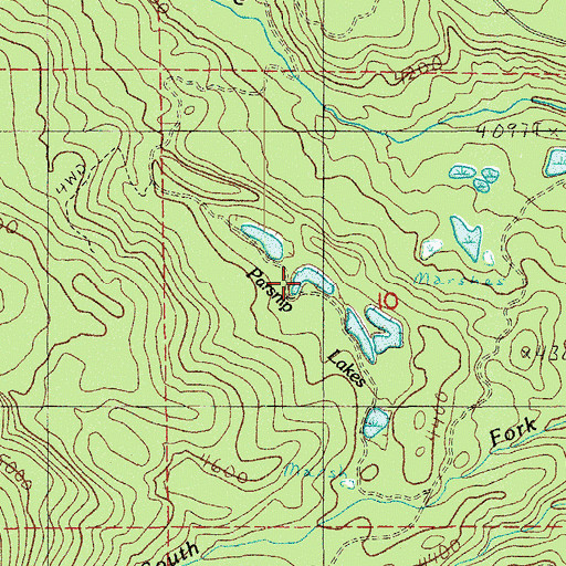 Topographic Map of Parsnip Lakes, OR