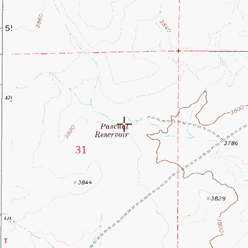 Topographic Map of Pascual Reservoir, OR