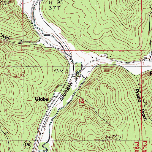 Topographic Map of Pataha Creek, OR