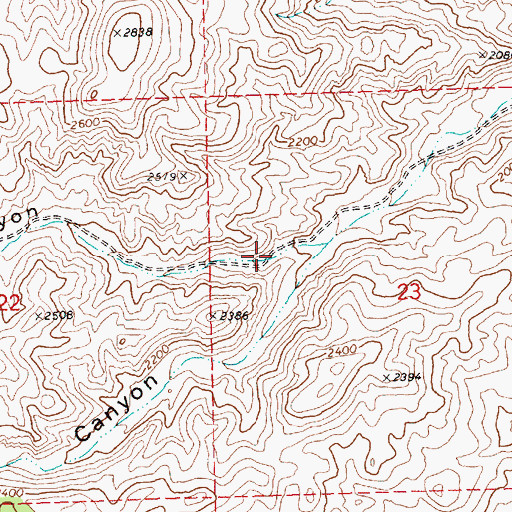 Topographic Map of Pats Cabin Canyon, OR