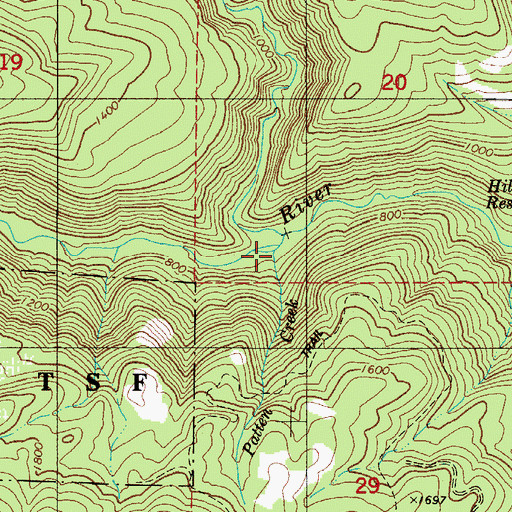 Topographic Map of Patten Creek, OR