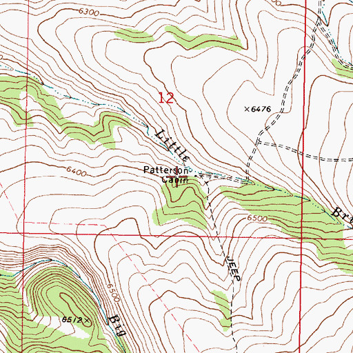 Topographic Map of Patterson Cabin, OR