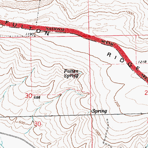 Topographic Map of Patton Spring, OR
