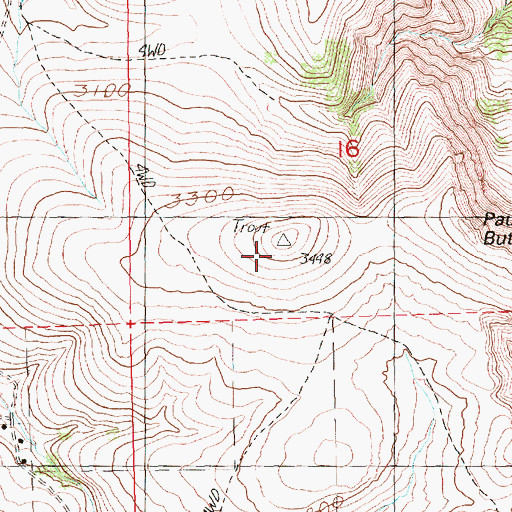 Topographic Map of Paulina Butte, OR