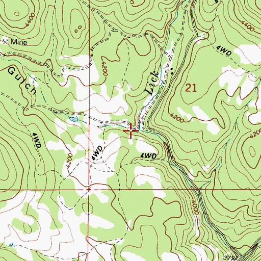 Topographic Map of Pawnee Gulch, OR