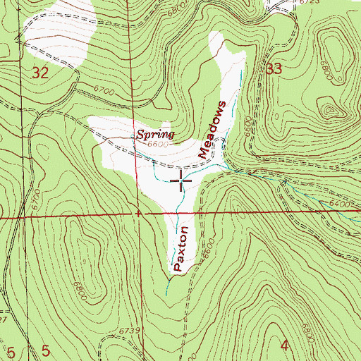 Topographic Map of Paxton Meadows, OR