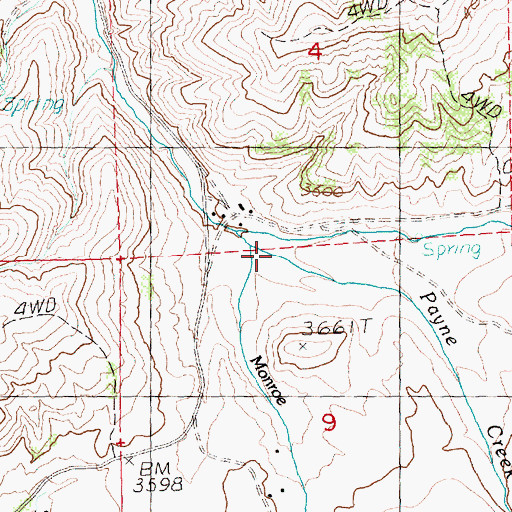 Topographic Map of Payne Creek, OR