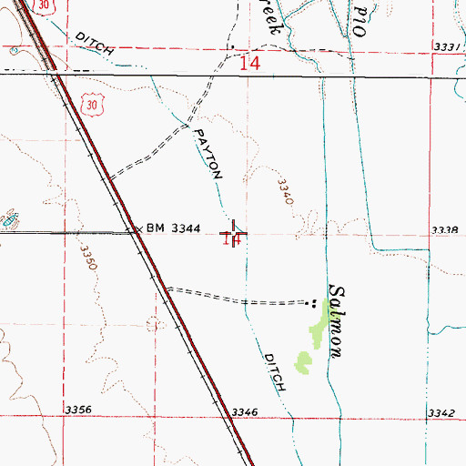 Topographic Map of Payton Ditch, OR