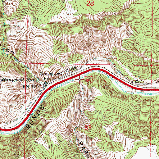 Topographic Map of Peach Canyon, OR