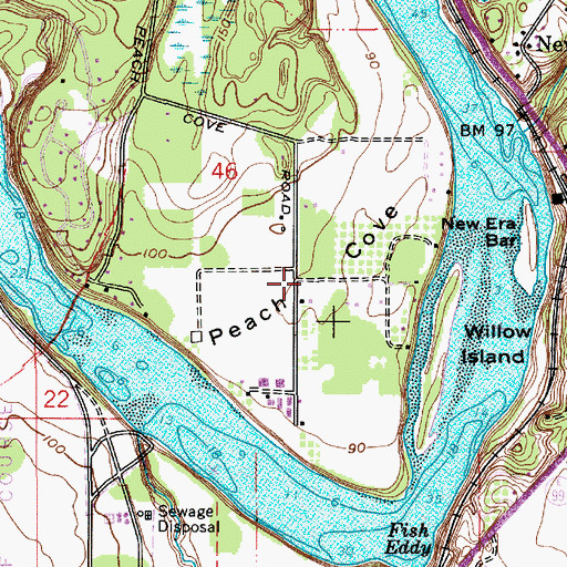 Topographic Map of Peach Cove, OR