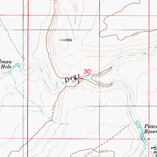 Topographic Map of Peacock Creek, OR