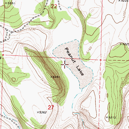 Topographic Map of Peanut Lake, OR