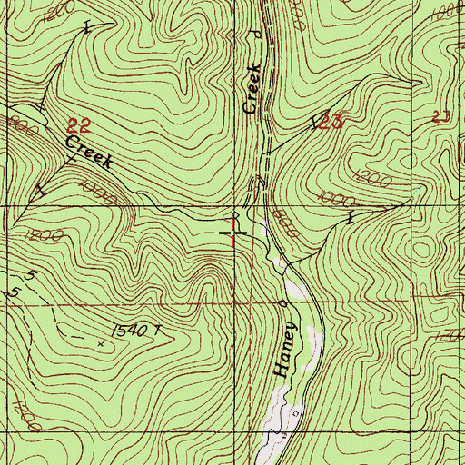 Topographic Map of Pearl Creek, OR