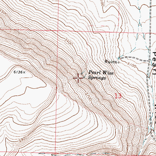 Topographic Map of Pearl Wise Springs, OR