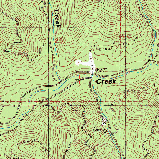 Topographic Map of Peavine Creek, OR