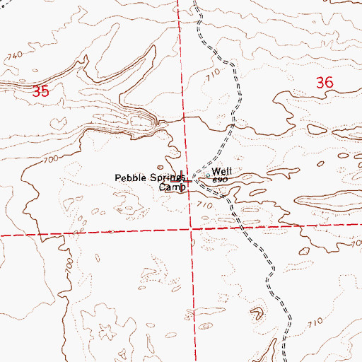Topographic Map of Pebble Springs Camp, OR