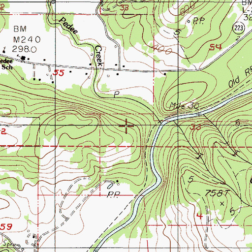 Topographic Map of Pedee Creek, OR