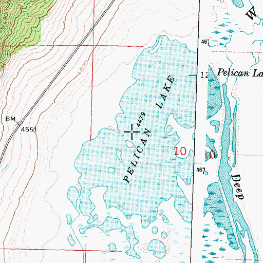 Topographic Map of Pelican Lake, OR