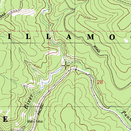 Topographic Map of Pennoyer Creek, OR