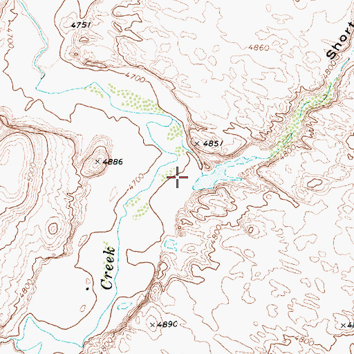 Topographic Map of Short Grass Canyon, AZ