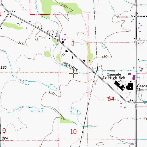 Topographic Map of Perrin Lateral, OR