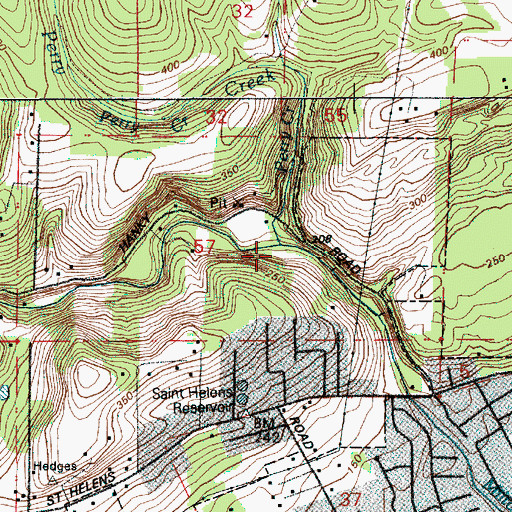 Topographic Map of Perry Creek, OR