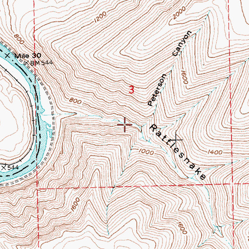 Topographic Map of Peterson Canyon, OR