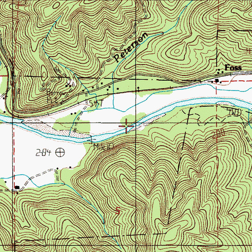 Topographic Map of Peterson Creek, OR