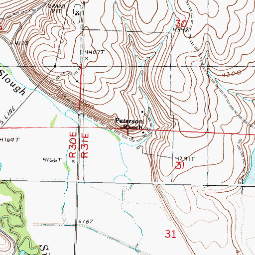 Topographic Map of Peterson Ranch, OR