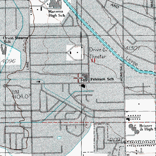 Topographic Map of Peterson Elementary School, OR