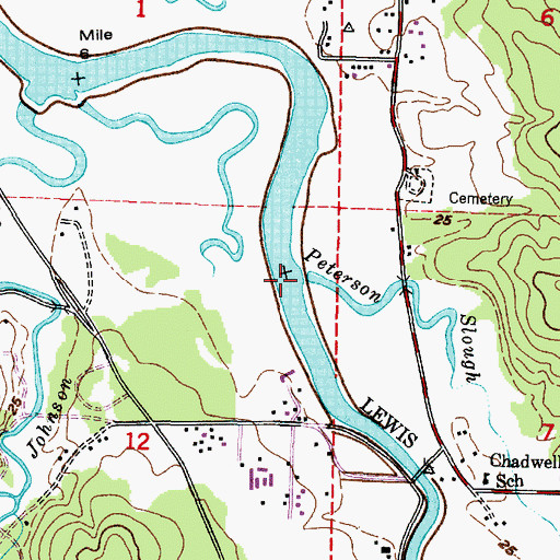 Topographic Map of Peterson Slough, OR