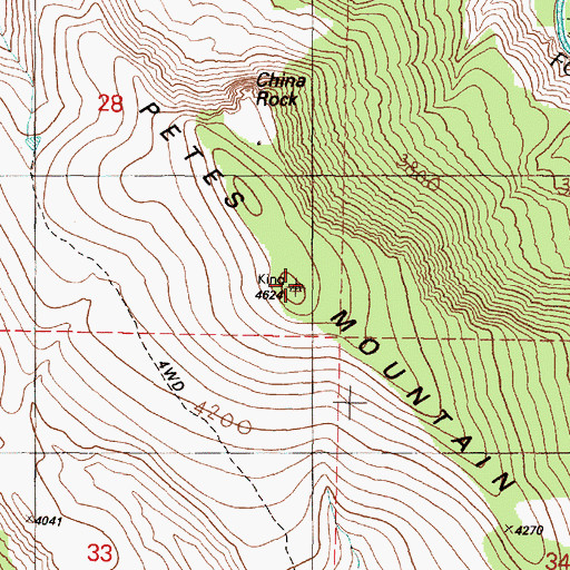 Topographic Map of Petes Mountain, OR