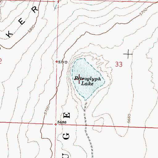 Topographic Map of Petroglyph Lake, OR