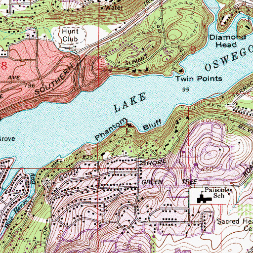 Topographic Map of Phantom Bluff, OR