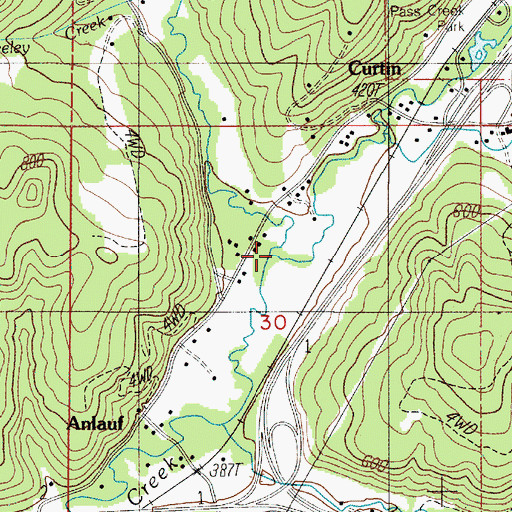 Topographic Map of Pheasant Creek, OR