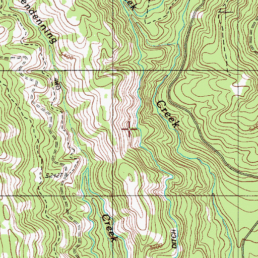 Topographic Map of Phillips Ditch, OR