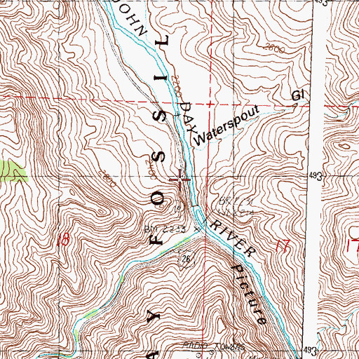 Topographic Map of Picture Gorge, OR