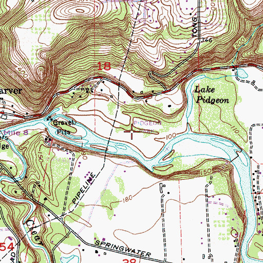 Topographic Map of Pidgeon Park, OR