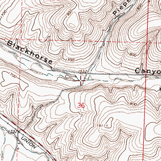 Topographic Map of Piper Canyon, OR